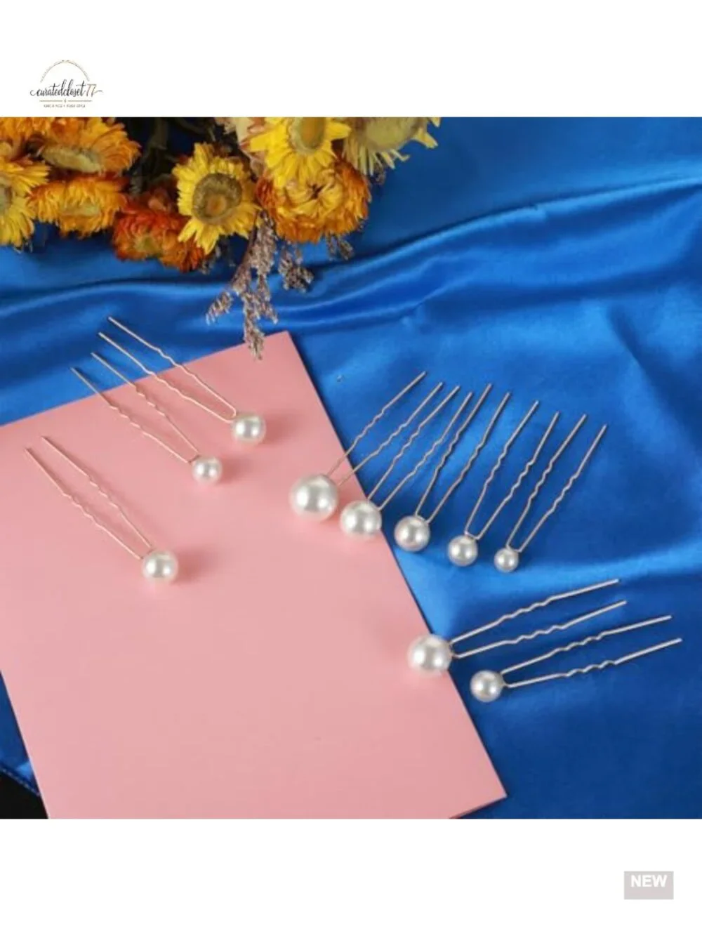 Pearl U-Pin Hair Clips, 18 Piece Set for Bridal Hairstyles